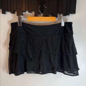 Source Unknown Black Layered Swim Skort